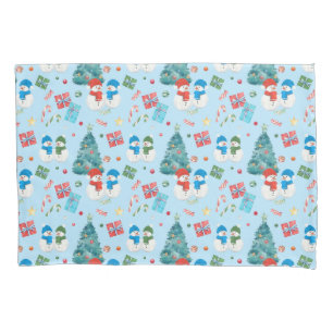 Cute Christmas Tree, Snowman, Gifts, Candy Pattern Pillowcase