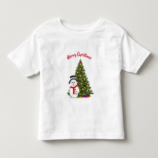 Cute Christmas Tree T-Shirt for Toddler (Front)