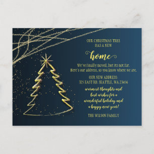 Cute Christmas Tree We've Moved Holiday Moving Postcard