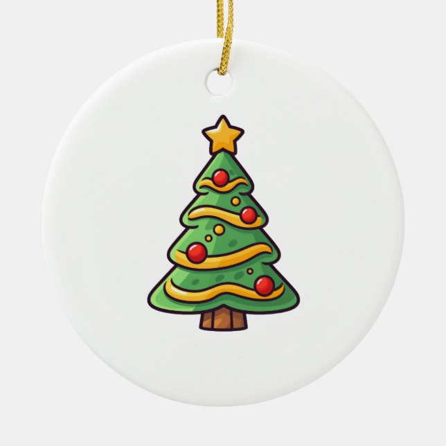 Cute Christmas Tree with Ornaments (Front)