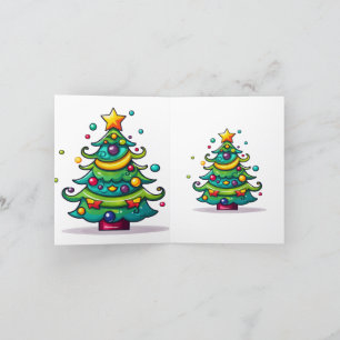 Cute Christmas Tree with Ornaments Holiday Card