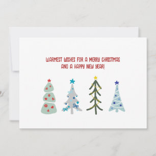 Cute Christmas trees doodle Holiday Card
