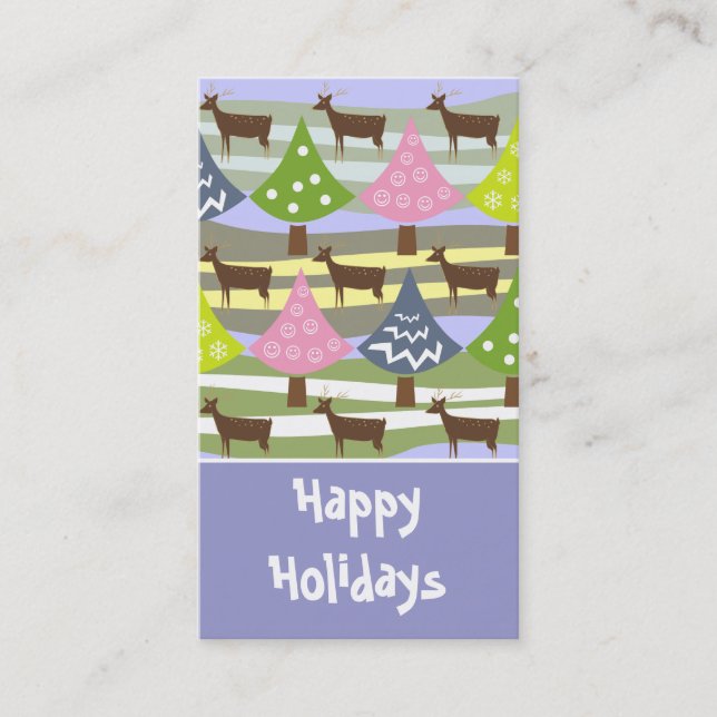 Cute Christmas Trees  Gift Tag-Business Cards (Front)