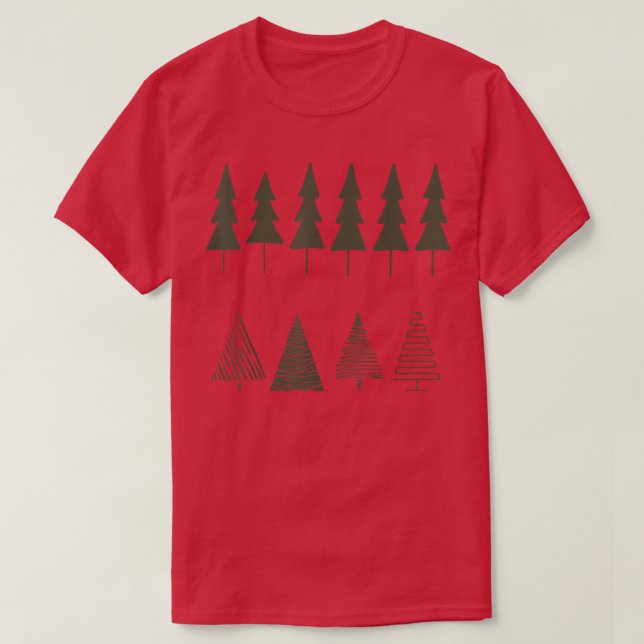 Cute Christmas Trees Holiday Merry Christmas Xmas  T-Shirt (Design Front)