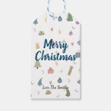 Cute Christmas Trees Presents Ornaments Pattern