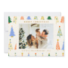 Cute Christmas Trees Red Green Boho Two Photo