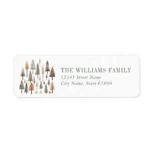 Cute Christmas Trees Return Address Labels