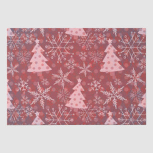Cute Christmas Trees with Snowflakes Tissue Paper