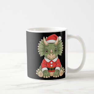 Cute Christmas Triceratops Santa Dinosaur Coffee Mug