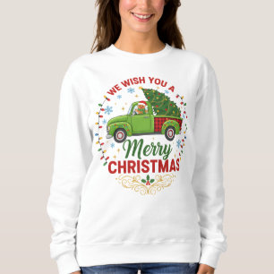 Cute Christmas Truck with Lights Sweatshirt