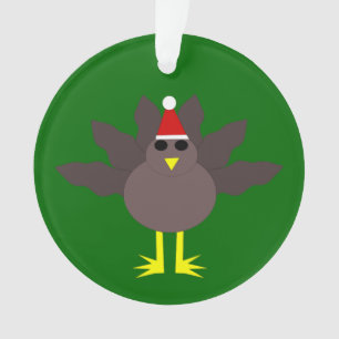 Cute Christmas Turkey Acrylic Ornament