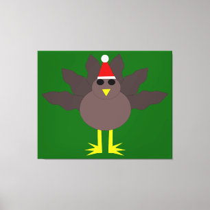 Cute Christmas Turkey Canvas Print