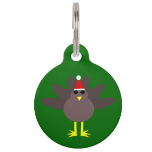 Cute Christmas Turkey Custom Dog Tag