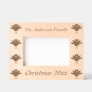 Cute Christmas Turkey Custom Etched Frames