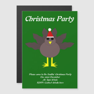 Cute Christmas Turkey Custom Party Invite