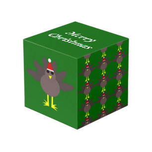Cute Christmas Turkey Custom Photo Cube