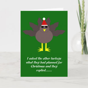Cute Christmas Turkey Funny Card