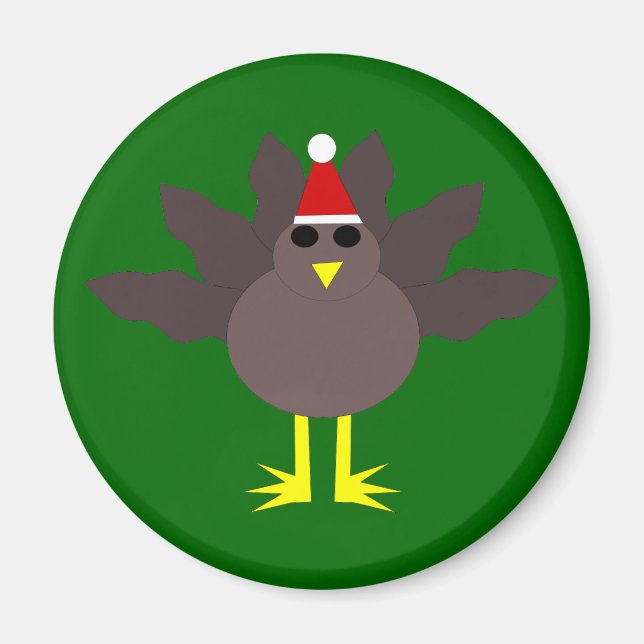 Cute Christmas Turkey Magnet (Front)