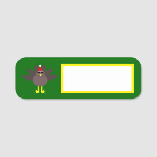 Cute Christmas Turkey Name Tag