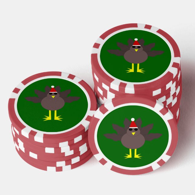 Cute Christmas Turkey Poker Chips (Stack)