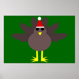 Cute Christmas Turkey Poster