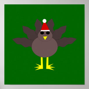 Cute Christmas Turkey Poster