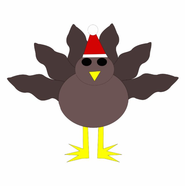 Cute Christmas Turkey Shaped Acrylic Sculpture Standing Photo Sculpture (Front)