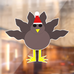 Cute Christmas Turkey Window Cling