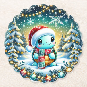 Cute Christmas Turtle Coaster Gift