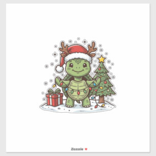 Cute Christmas Turtle Vintage Engraving Shirt Desi