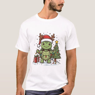Cute Christmas Turtle Vintage Engraving Shirt Desi