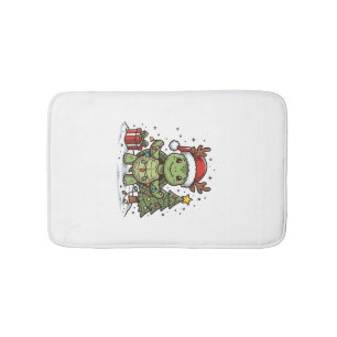 Cute Christmas Turtle Vintage Engraving Shirt Desi Bath Mat