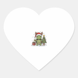 Cute Christmas Turtle Vintage Engraving Shirt Desi Heart Sticker
