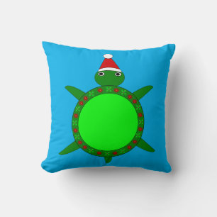 Cute Christmas Turtle with Flowery Shell Cushion