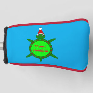 Cute Christmas Turtle with Flowery Shell Custom Golf Head Cover