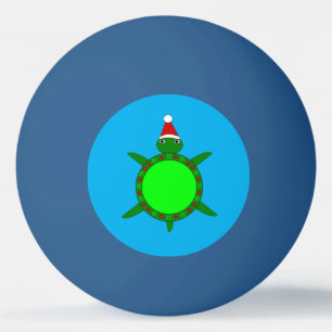 Cute Christmas Turtle with Flowery Shell Ping Pong Ball