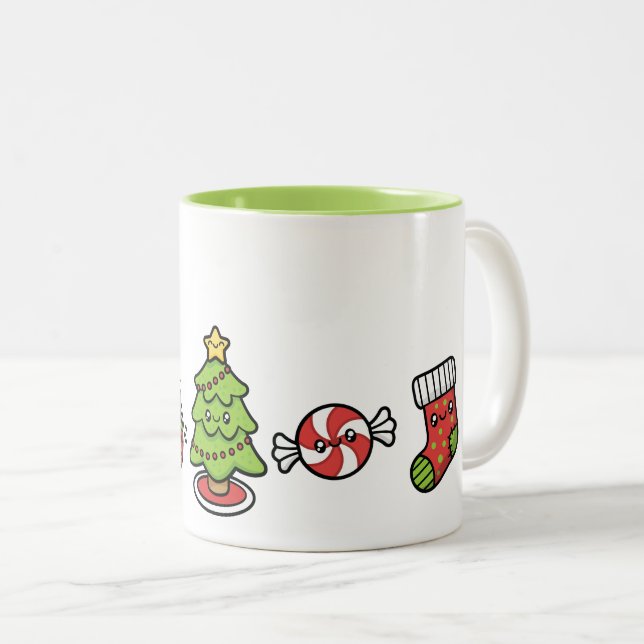 Cute Christmas Two-Tone Coffee Mug (Front Right)