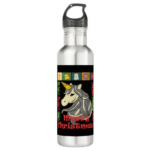 Cute Christmas Unicorn. 710 Ml Water Bottle