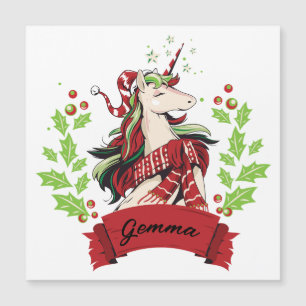 Cute Christmas Unicorn Custom Name     