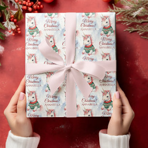 Cute Christmas Unicorn  Wrapping Paper