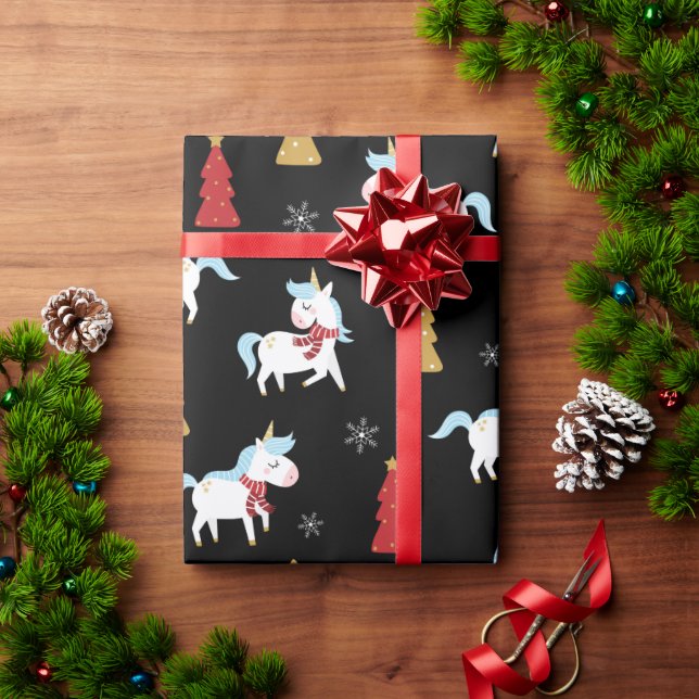Cute Christmas Unicorns Winter Holidays Gift Wrapping Paper (Holiday Gift)