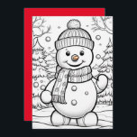Cute Christmas watercolor snowman add message kids Holiday Card<br><div class="desc">Cute Christmas watercolor snowman add message kids Holiday Card</div>