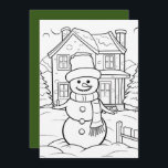 Cute Christmas watercolor snowman add message kids Holiday Card<br><div class="desc">Cute Christmas watercolor snowman add message kids Holiday Card</div>
