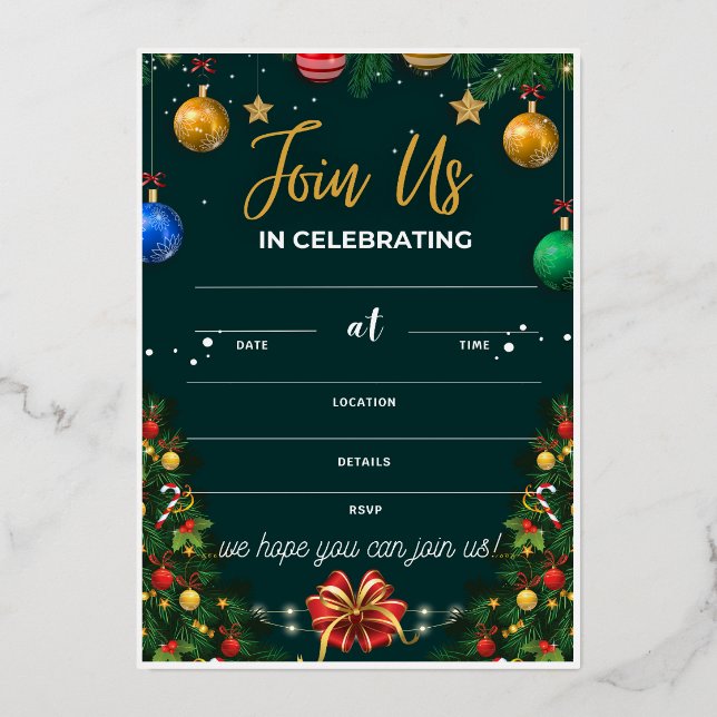Cute Christmas Wedding Invitations, Invites Cards (Front)