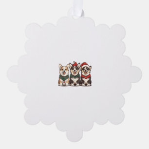 Cute Christmas Welsh Corgi Dogs Santa Puppy Holida Tree Decoration Card