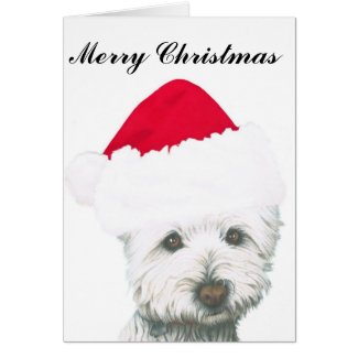 Cute Christmas Westie Dog Card