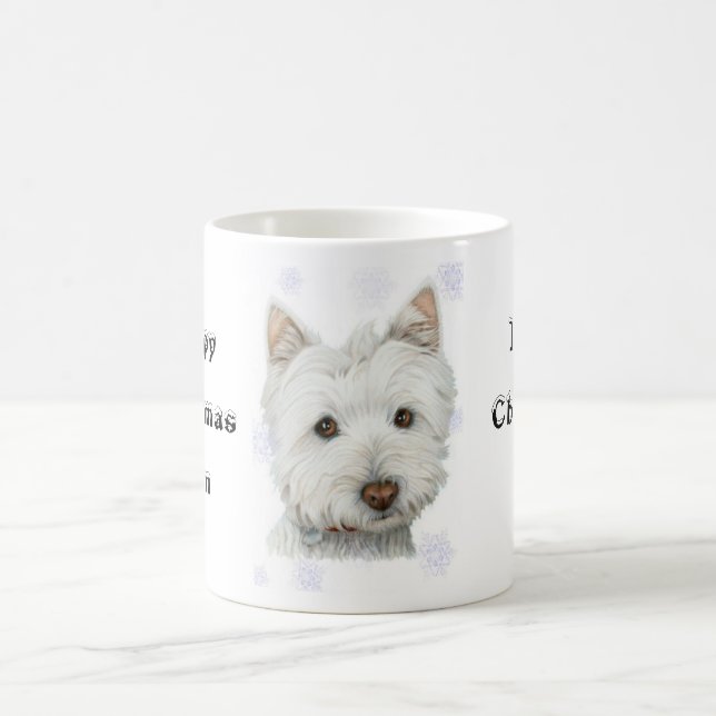 Cute Christmas Westie Dog Gifts Coffee Mug (Center)