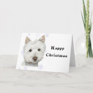 Cute Christmas Westie Dog Gifts Holiday Card