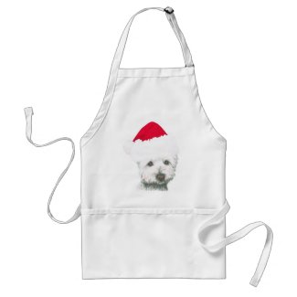 Cute Christmas Westie Dog Standard Apron