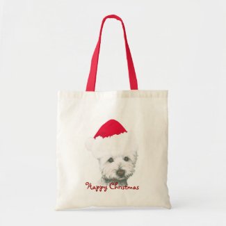 Cute Christmas Westie Dog Tote Bag